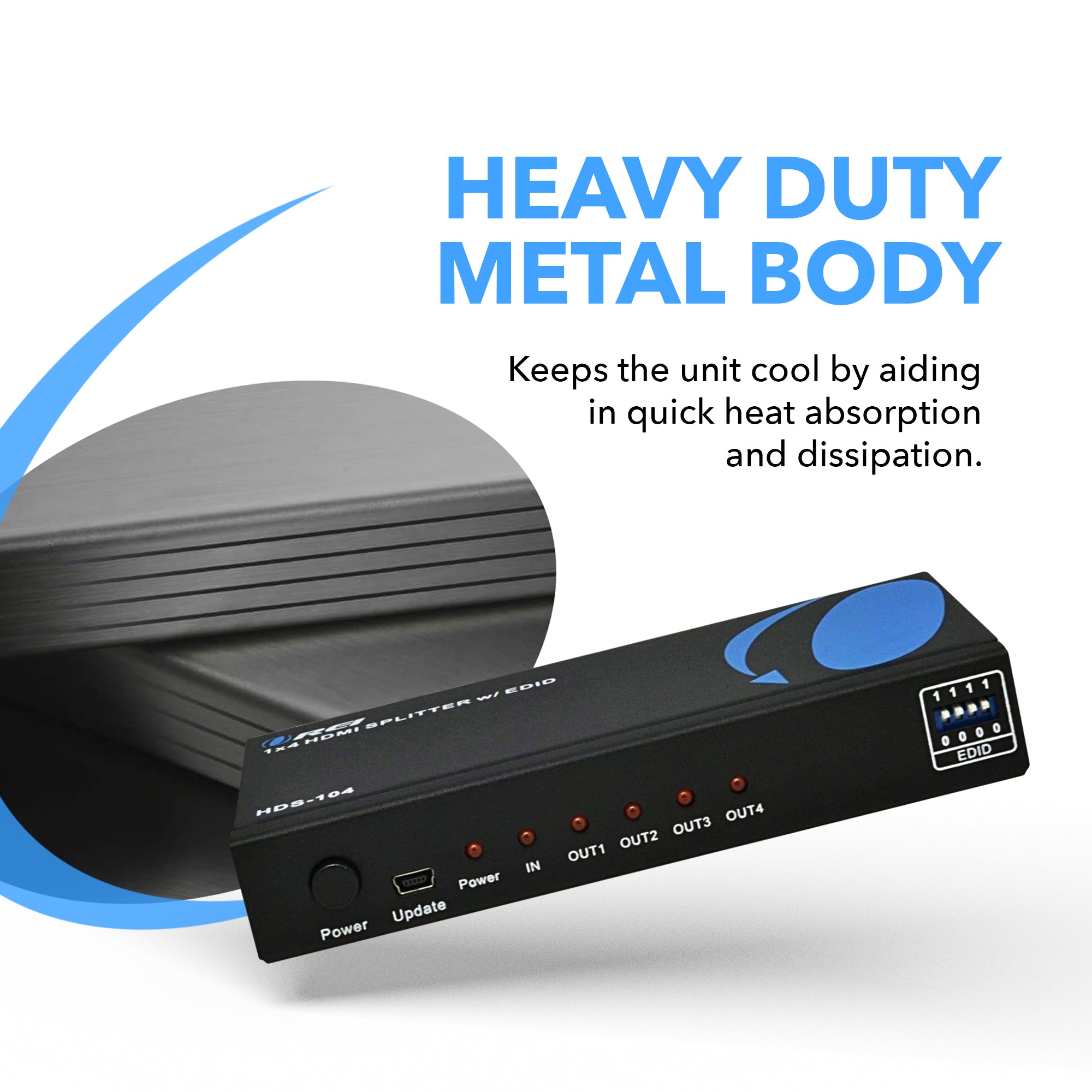 4K@60Hz 1x4 HDMI™ Splitter-HDS-104