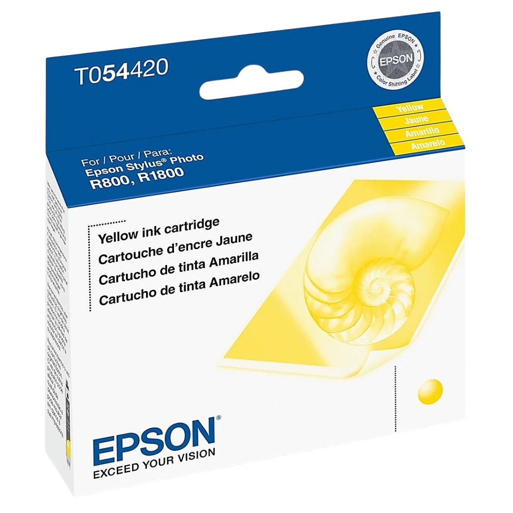New, Pre-Owned - OEM Epson (T0544) Yellow Ink Cartridge, T054420