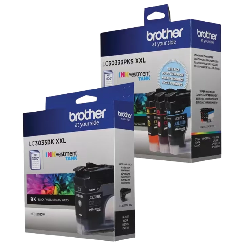 New, Pre-Owned - Brother -LC3033BKS XXL Super High-Yield Tank Ink Cartridge-4 Pack