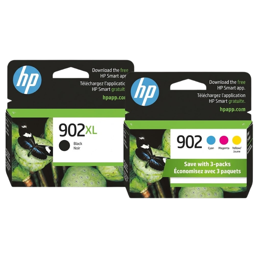 New, Pre-Owned - HP 902XL Black, & 902 Cyan, Magenta, Yellow Ink Cartridges