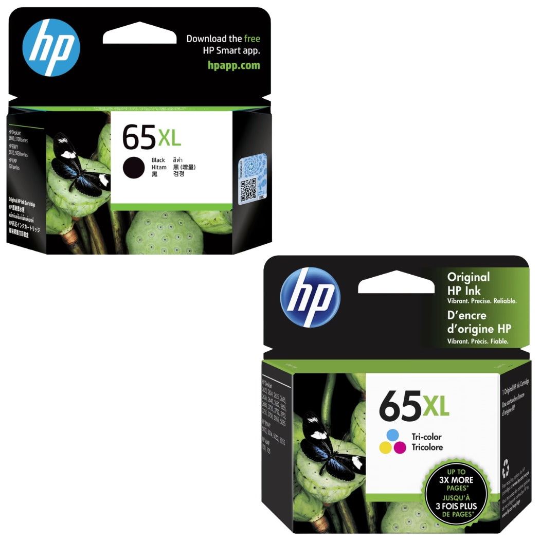 New, Pre-Owned - HP 65XL Black & Color Ink Cartridge