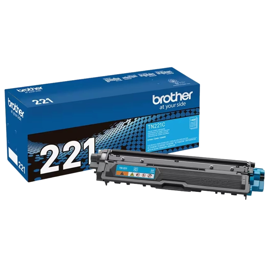 New, Pre-Owned - Brother TN-221 Standard-Yield Cyan Toner Cartridge, TN221C