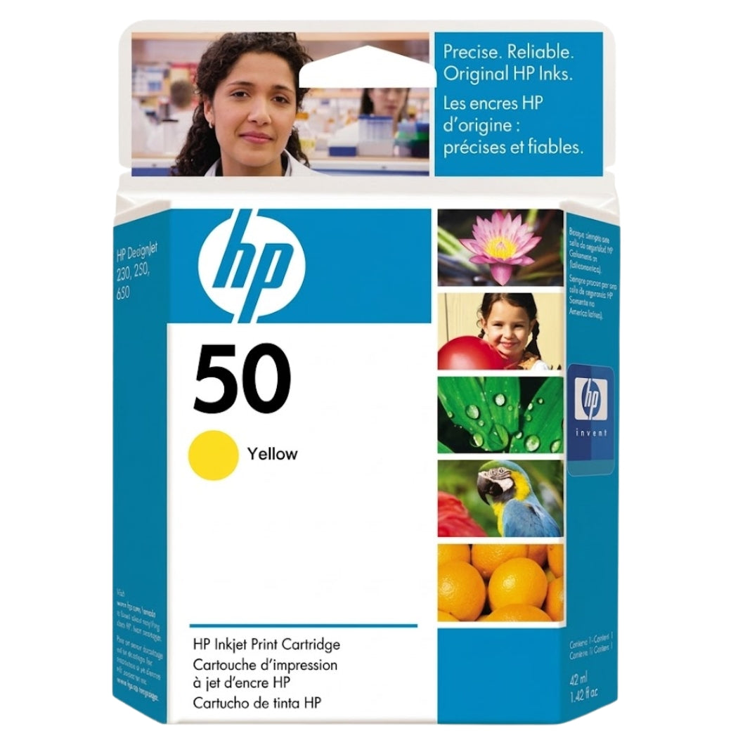 New, Pre-Owned - HP 50 51650Y Yellow, OEM Ink Cartridge