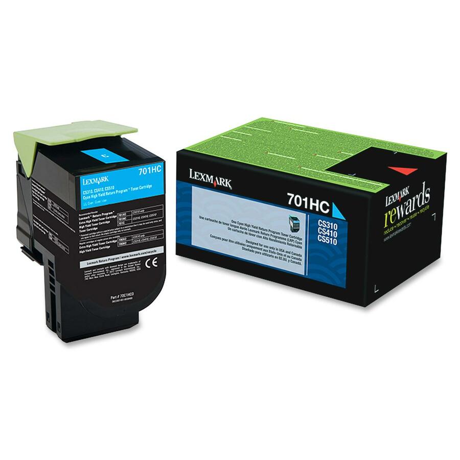 New, Pre-Owned - Lexmark CS310, CS/CX410, 510 High Yield  Cyan Toner Cartridge, 701HC