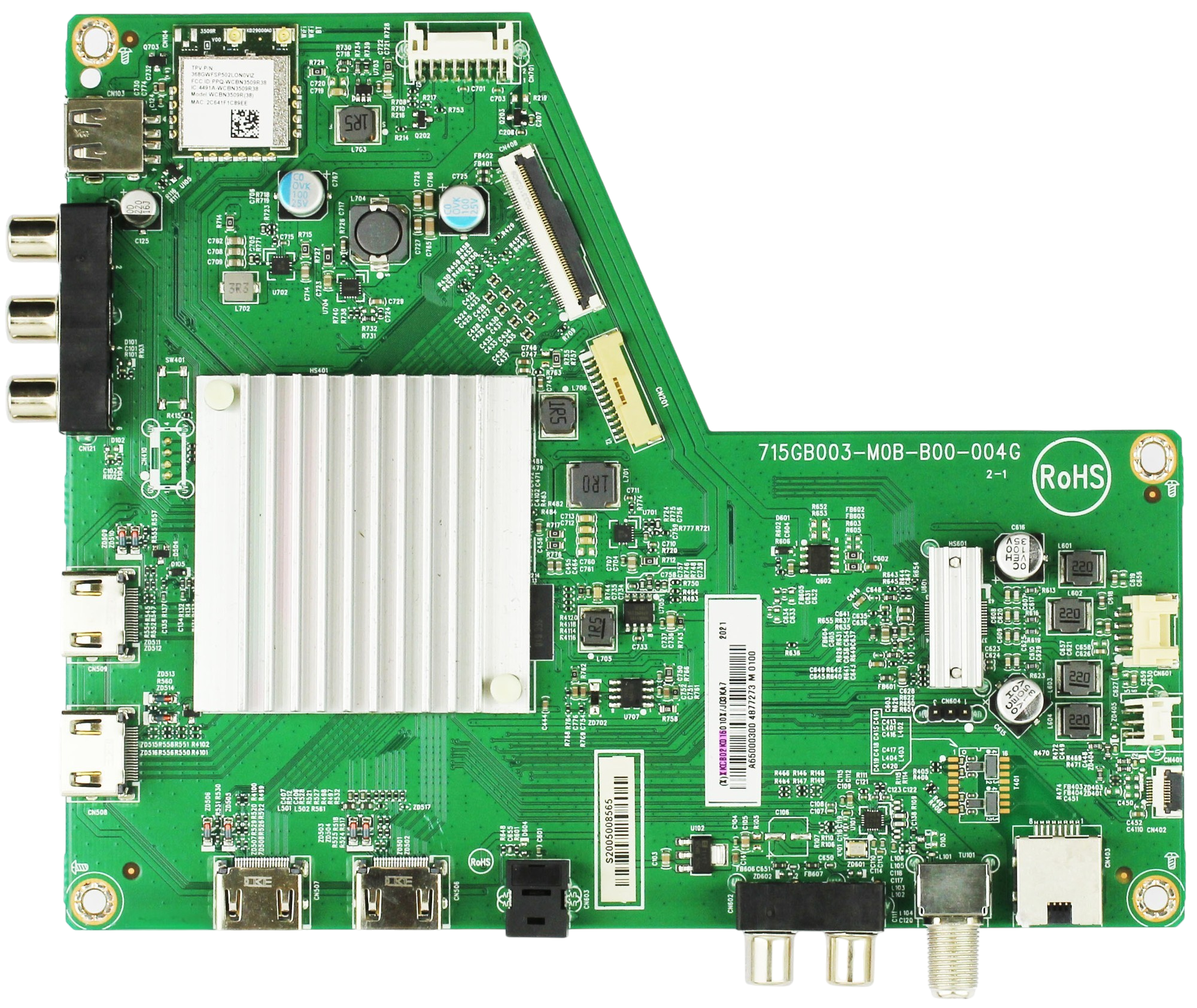 756TXKCB02K016 Vizio Main Board, 765GXKCB02K016, 715GB003-M0B-B00-004G, M65Q8-H1