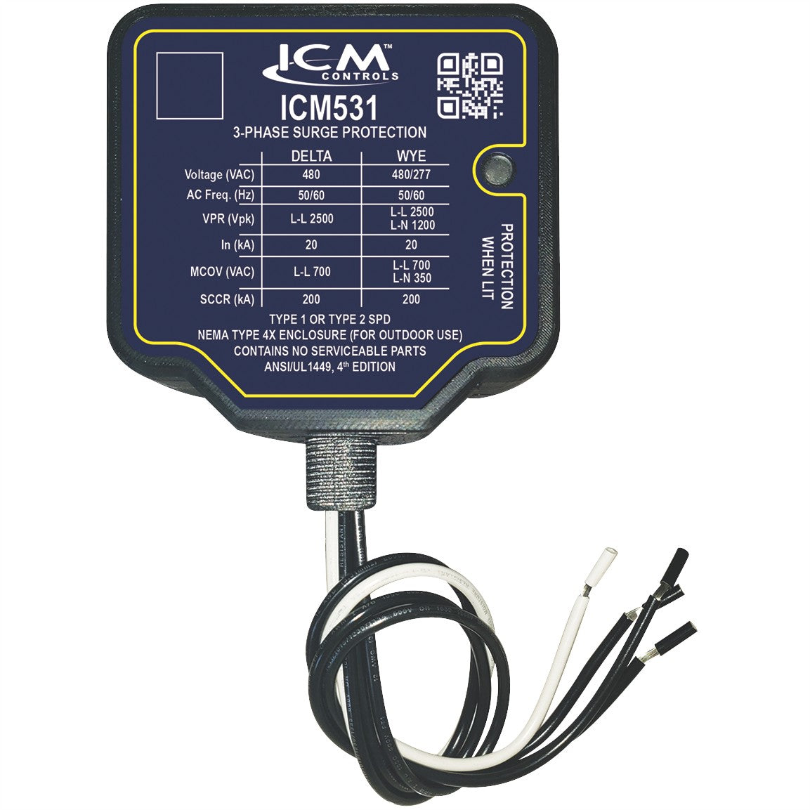 ICM531 3-Phase Surge Protective Device for 480VAC (Delta) or 277/480VAC (Wye)