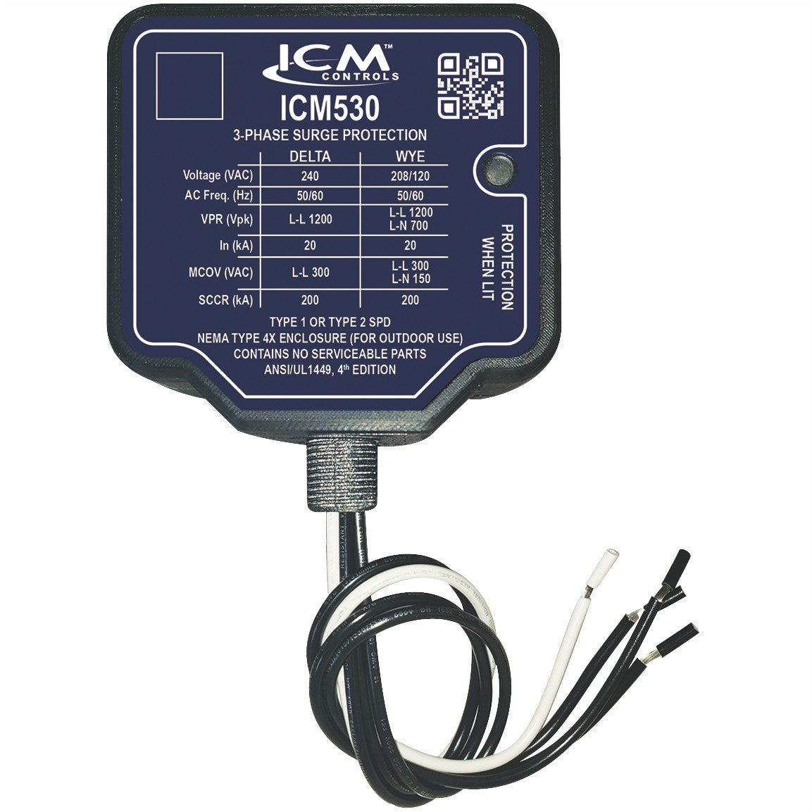 ICM530 3-Phase Surge Protective Device for 240VAC (Delta) or 120/208VAC (Wye)