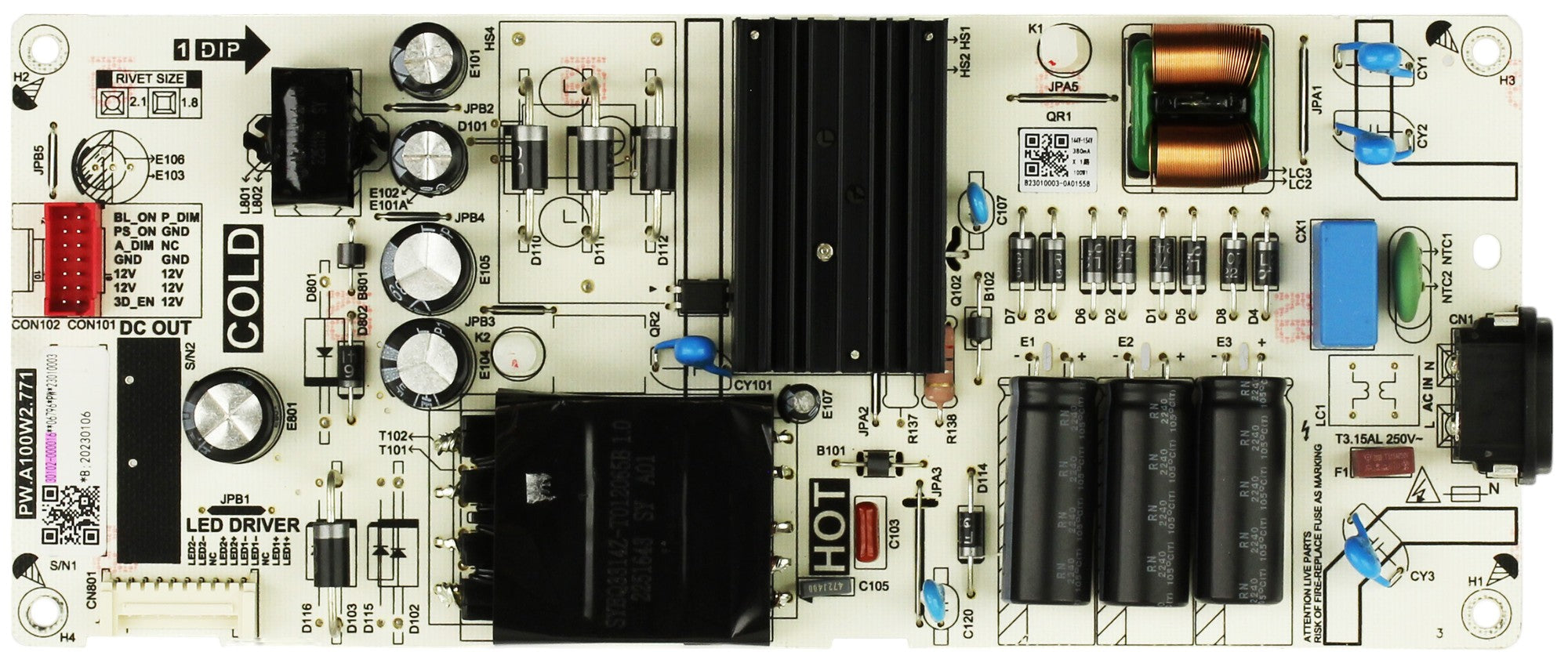 TCL 30102-000016 Power Supply Board