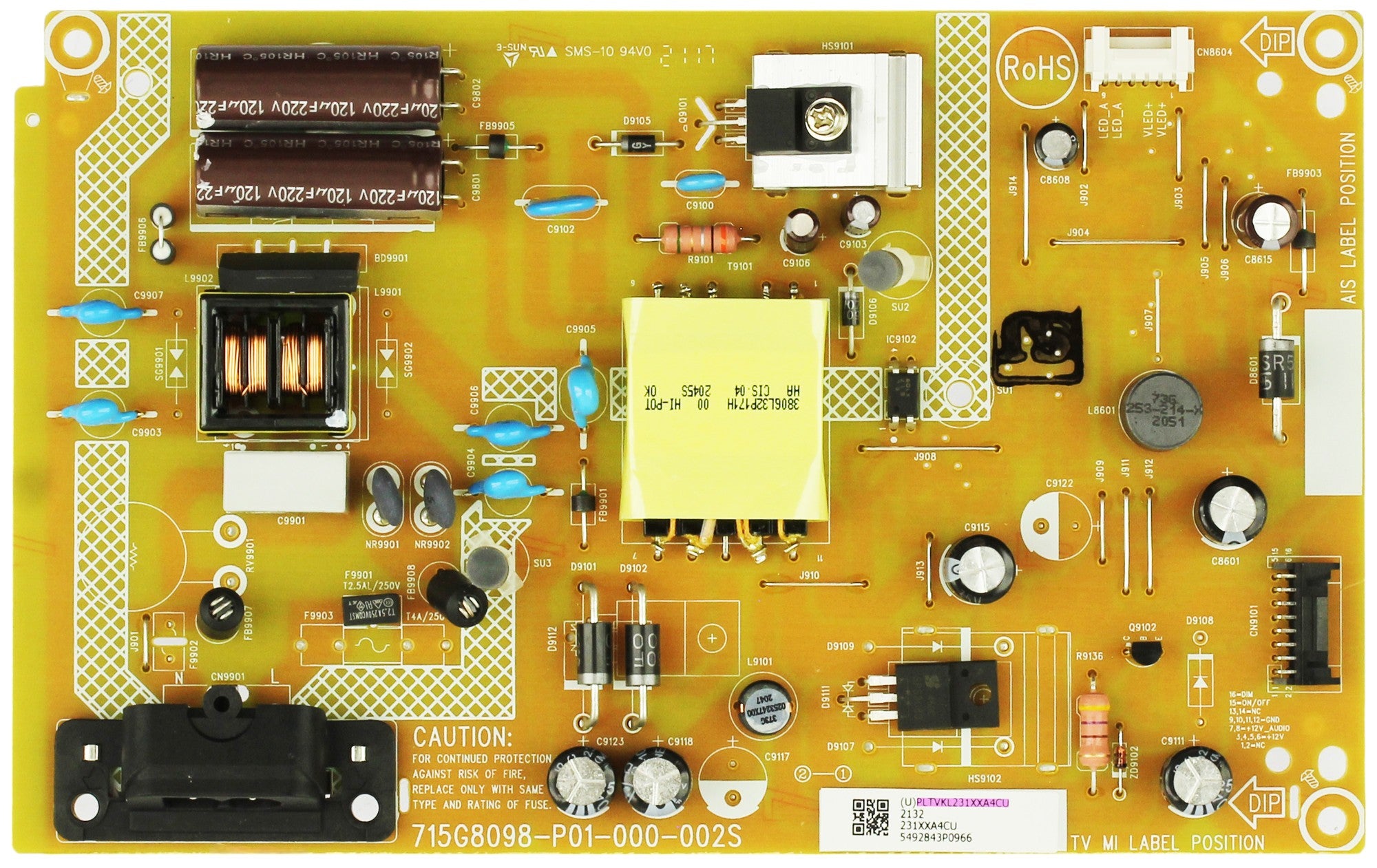 Sharp Insignia PLTVKL231XXA1CU Power Supply Board