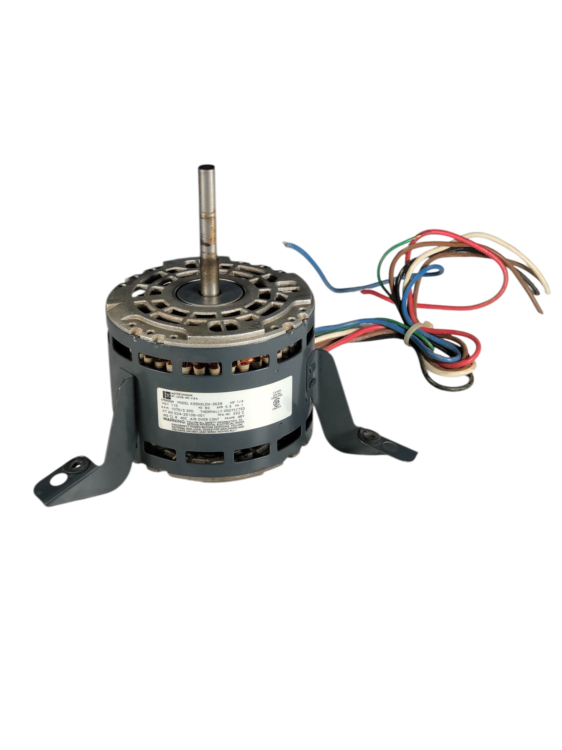 Emerson K55HXLDH-3638 Blower Motor (1/4hp, 115v, 1075rpm 3spd)