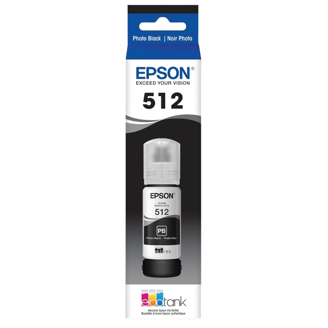 New, Pre-Owned - Epson 512 EcoTank Photo Black Ink Bottle, T512120-S