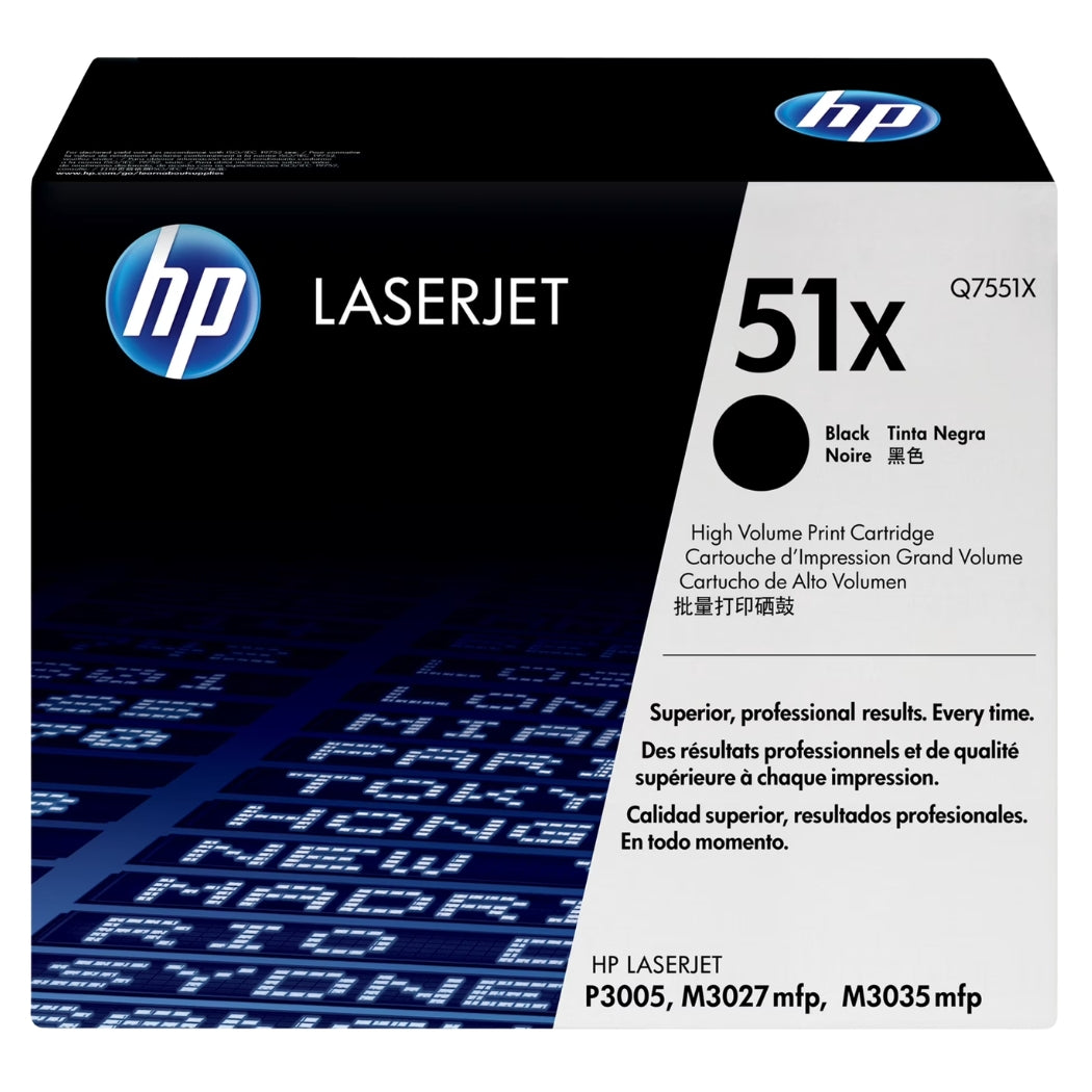 New, Pre-Owned - HP 51X Black High Yield New, Pre-Owned - LaserJet Toner Cartridge, Q7551X
