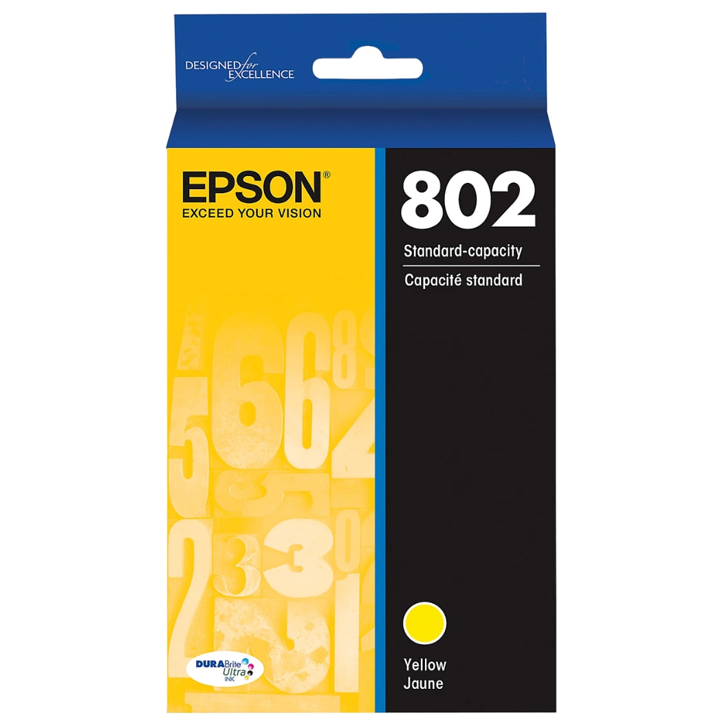 New, Pre-Owned - Epson T802 Standard Yield Yellow Ink Cartridge, T802420-S