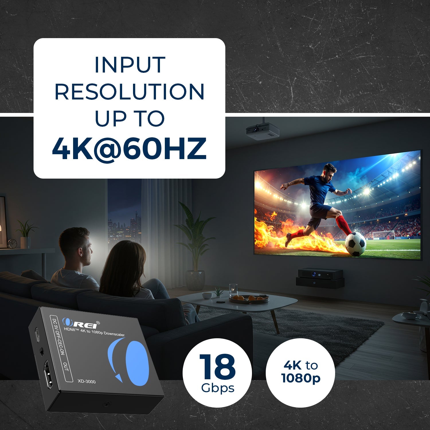 4K HDMI Signal Manager Supports HDMI 2.0, HDCP 2.3 - Downscale from 4K to 1080p (XD-3000)