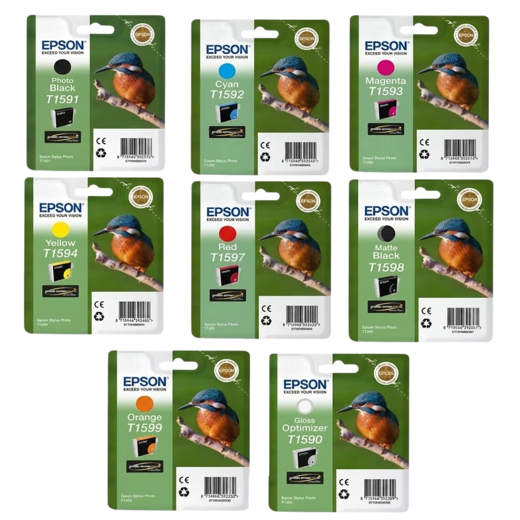 New, Pre-Owned - Epson T159 Black and Color Ink Cartridge ( Pack of 8)