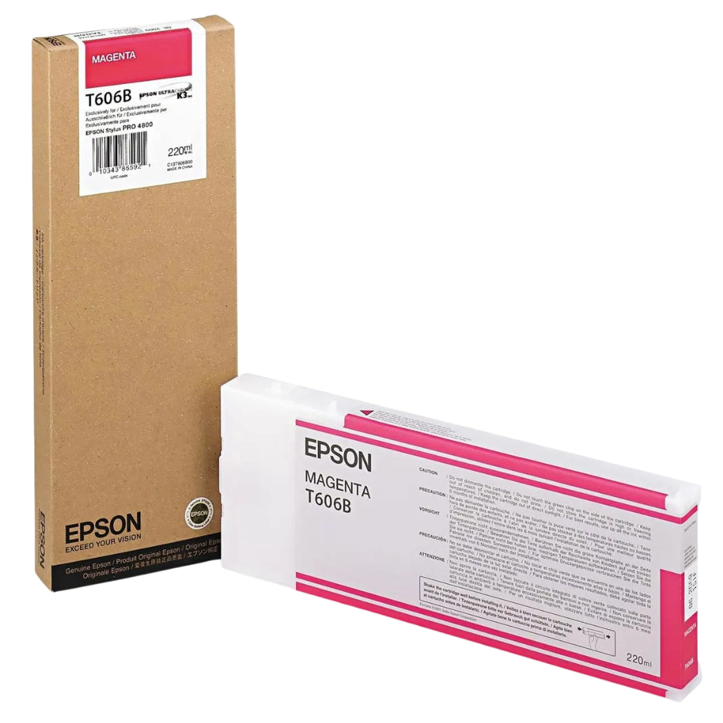 New, Pre-Owned - Epson 220ml UltraChrome K3 Magenta Ink Cartridge, T606B00