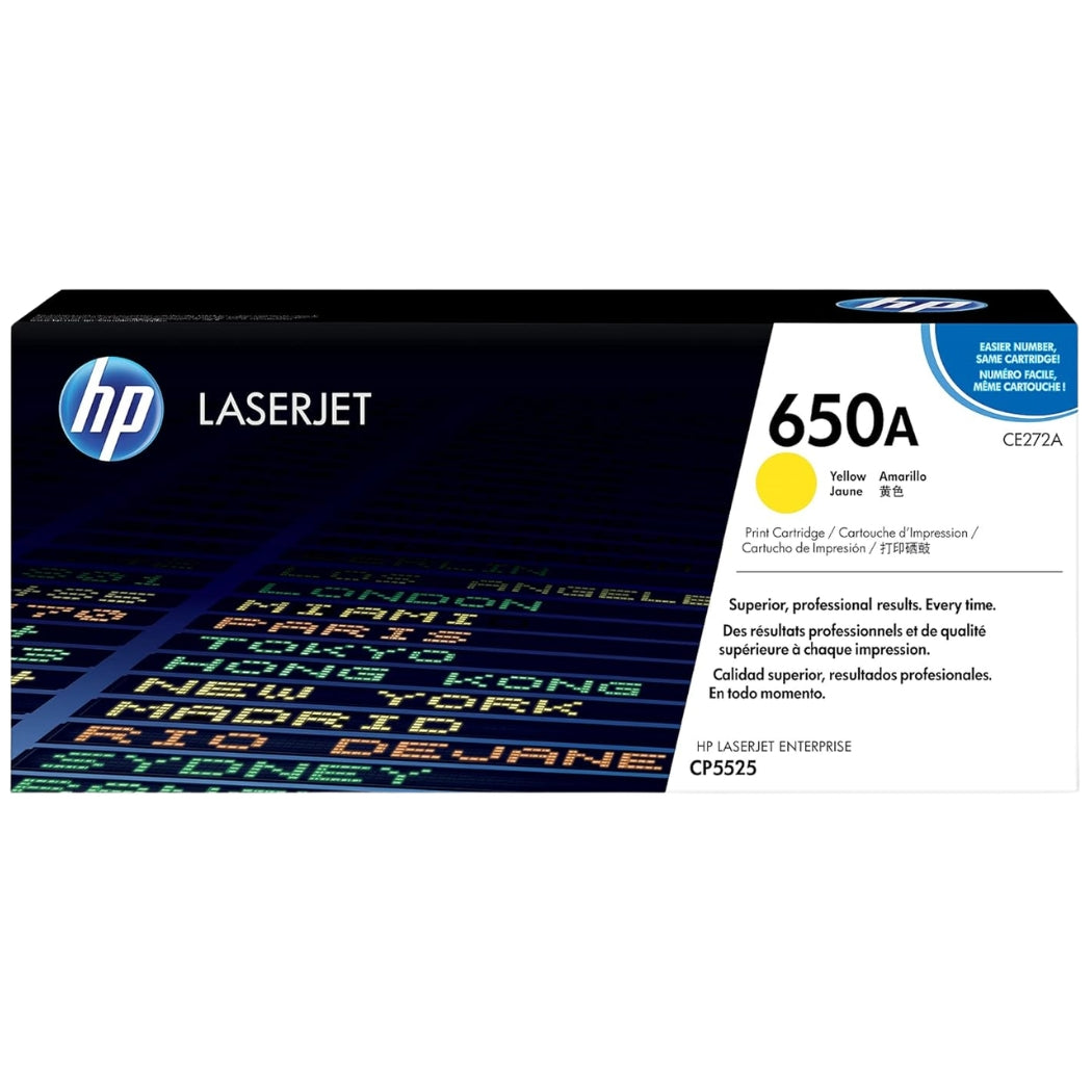 New, Pre-Owned - HP 650A Standard-Yield Yellow Laser Toner Cartridge, CE272A