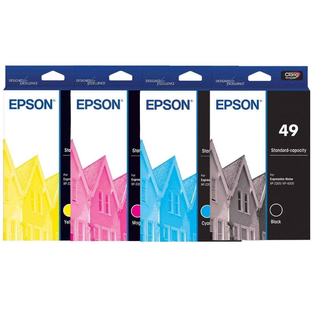 New, Pre-Owned - Epson 49 Standard Yield Tri-Color Ink Cartridge, 4-Pack