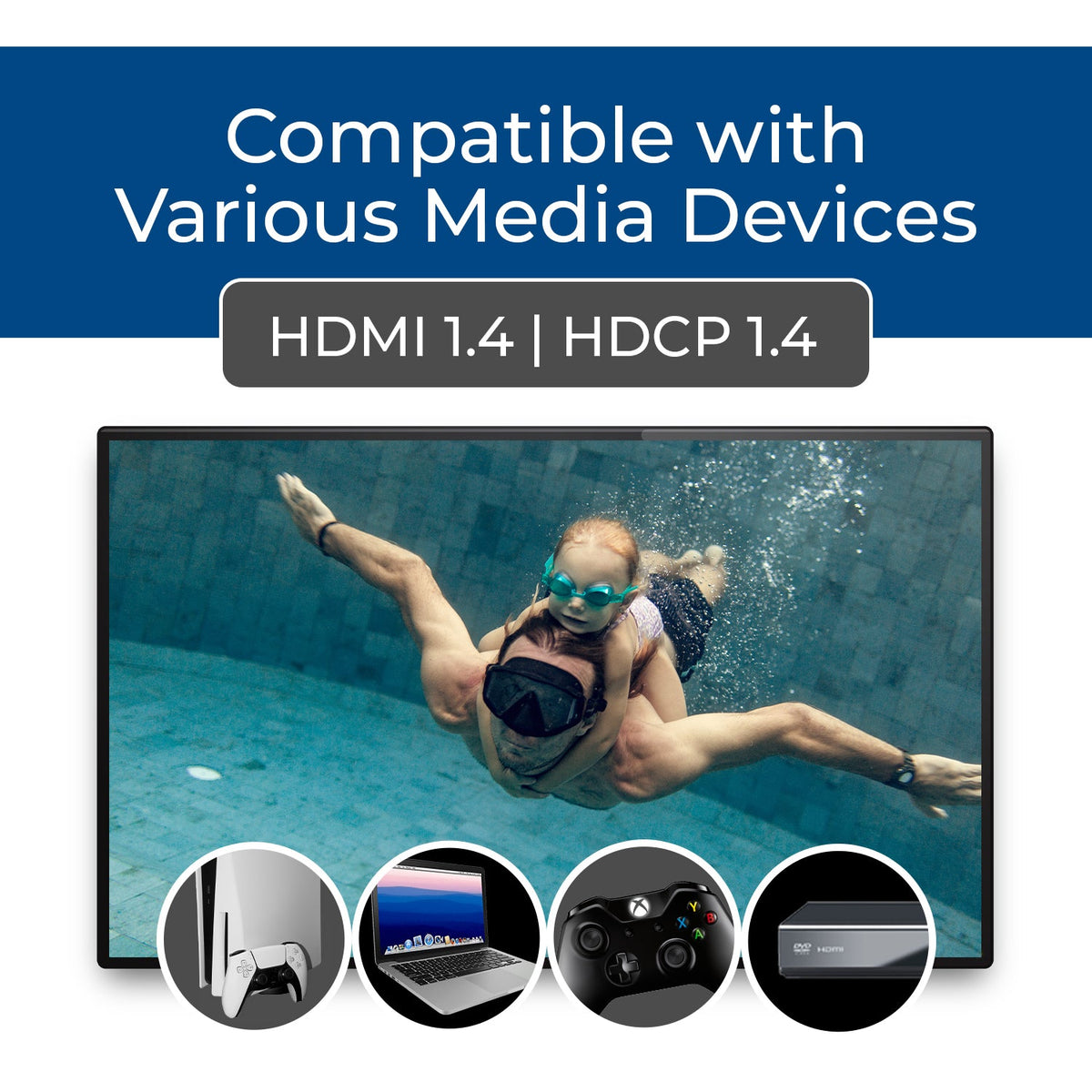 4K@30Hz 1x8 HDMI™ Extender Splitter (Loop) - 230ft (cat6)-HD18-EX165-K