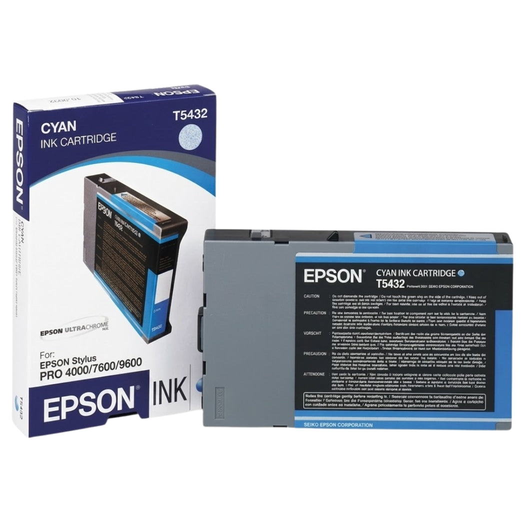 New, Pre-Owned - Epson T543 110ml Standard-Yield Cyan Ink Cartridge, T543200