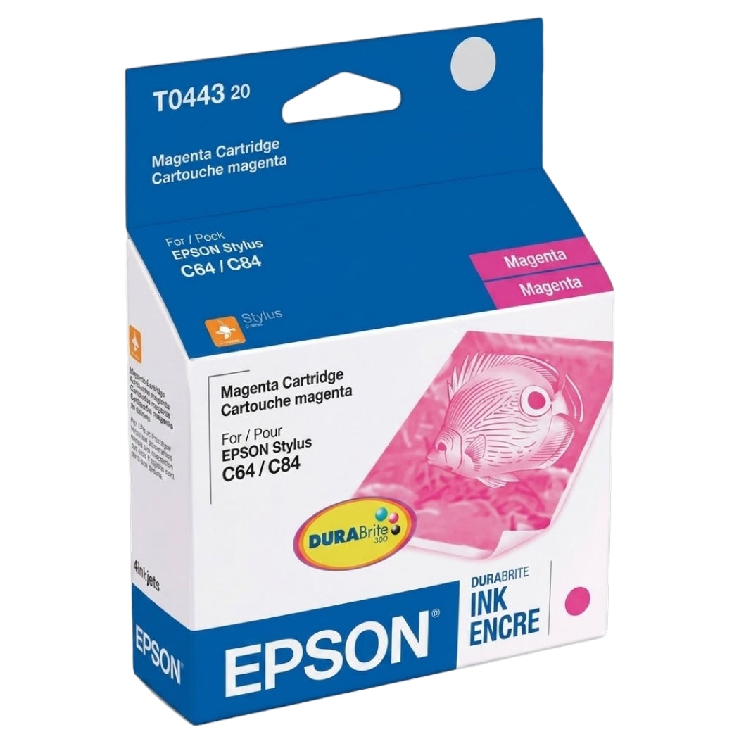 New, Pre-Owned - Epson (T0443) Magenta Ink Cartridge. T044320