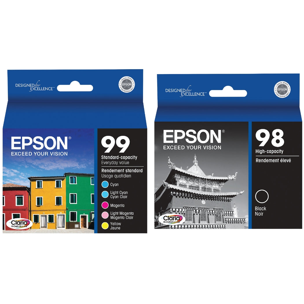 New, Pre-Owned - Epson T098/T099 Black and Color Ink Cartridge-6 Pack