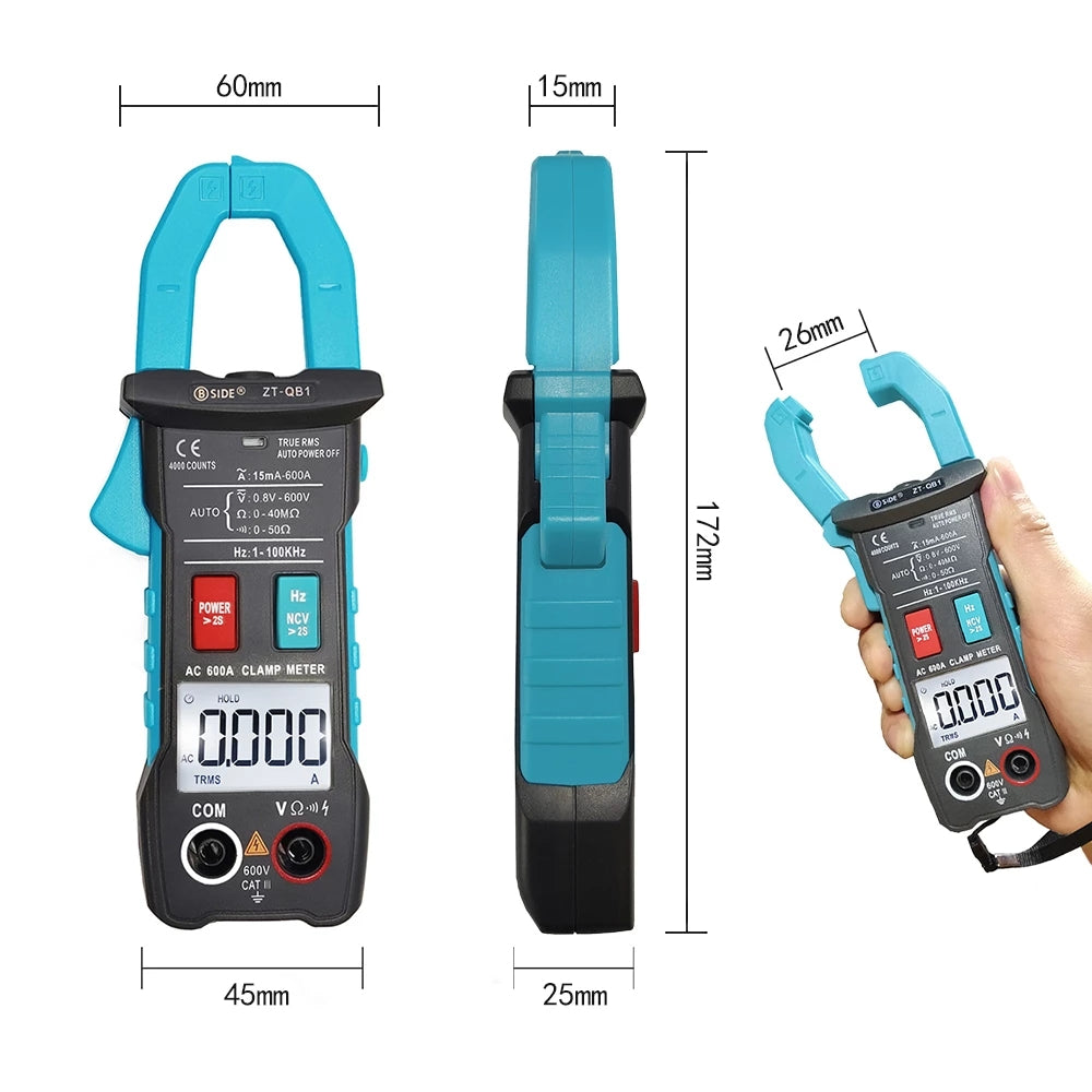 BSIDE ZT-QB1 Digital Clamp Meter T-RMS AC/DC Multimeter with NCV