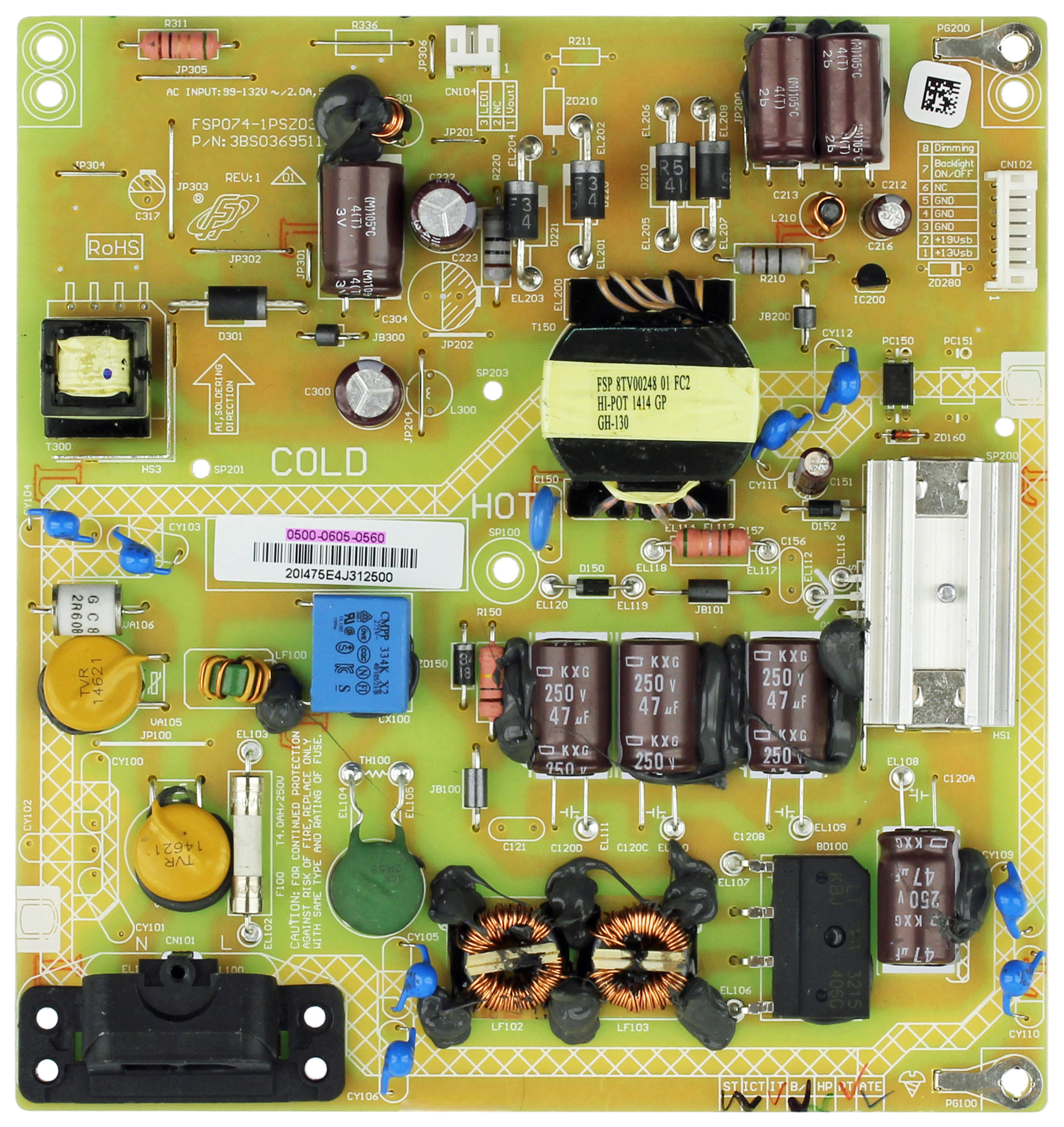 Sharp 9LE50006050560 Power Supply / LED Board LC-39LE551U