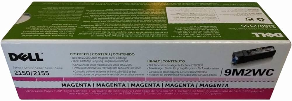 New, Pre-Owned - Dell 2150/2155 Magenta Toner Cartridge, 9M2WC