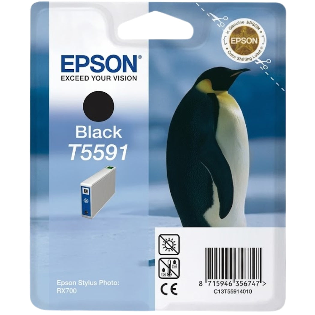 New, Pre-Owned - Epson T5591 Standard Yield Black Ink Cartridge, C13T55914010
