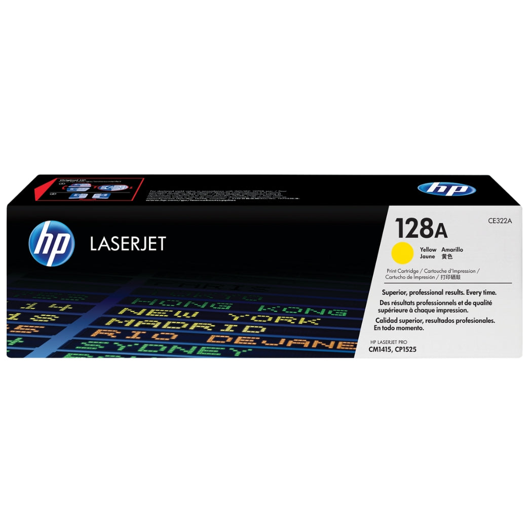 New, Pre-Owned - HP 128A Standard Yield Yellow Toner Cartridge, CE322A