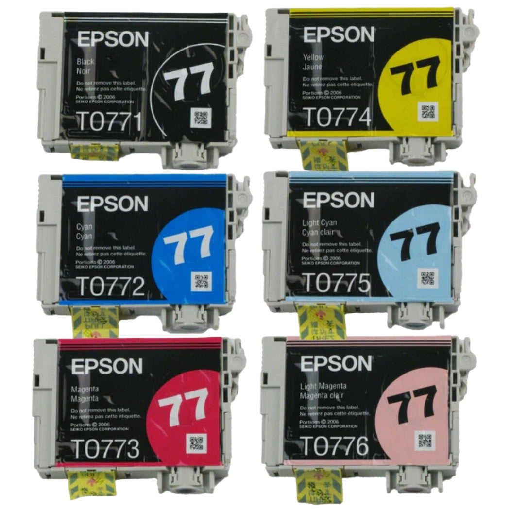 New, Pre-Owned - Epson 77 Black and Color (6 Pack) Ink Cartridges
