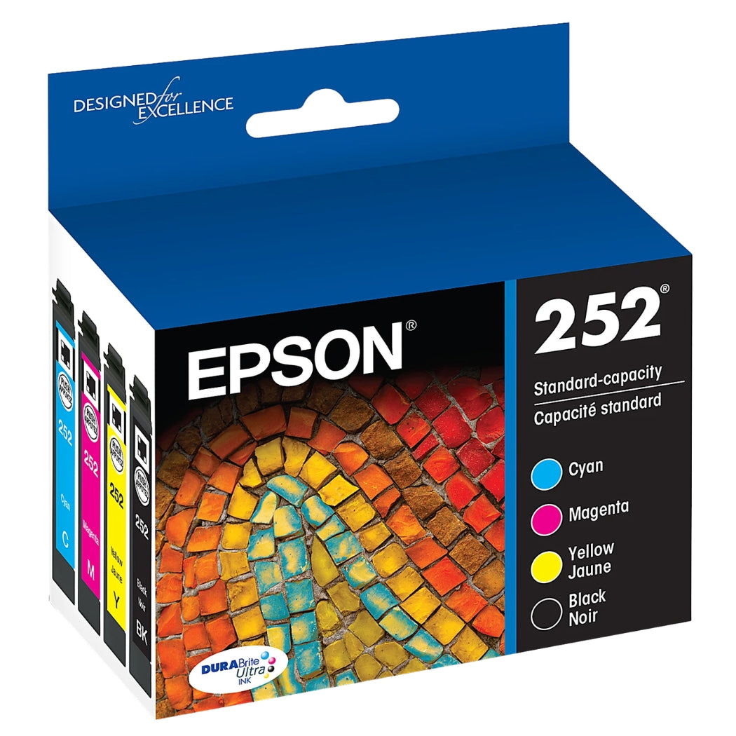 New, Pre-Owned - Epson 252 Black, Cyan, Magenta, Yellow Ink Cartridge