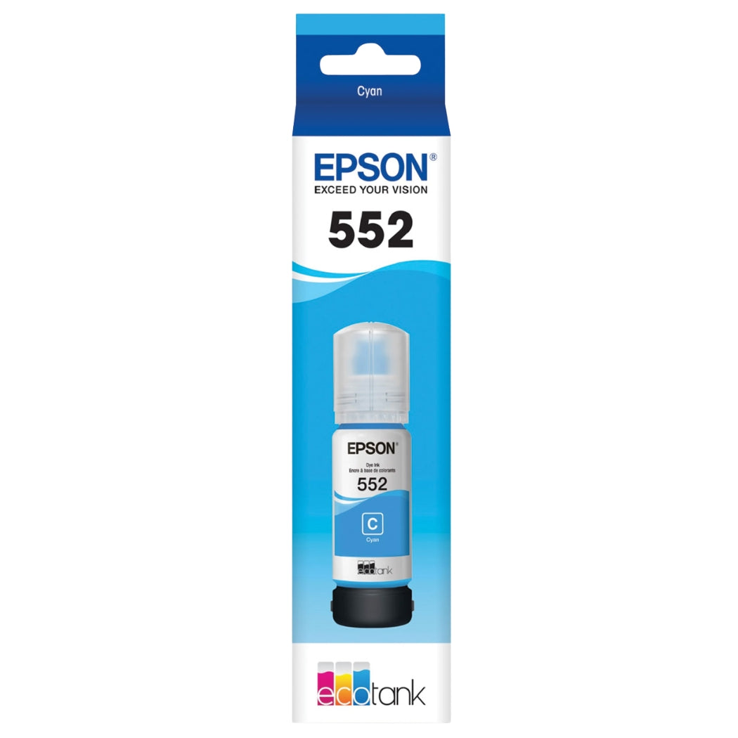 New, Pre-Owned - Epson (552) Ultra High-Yield Cyan Ink Bottle, T552220-S