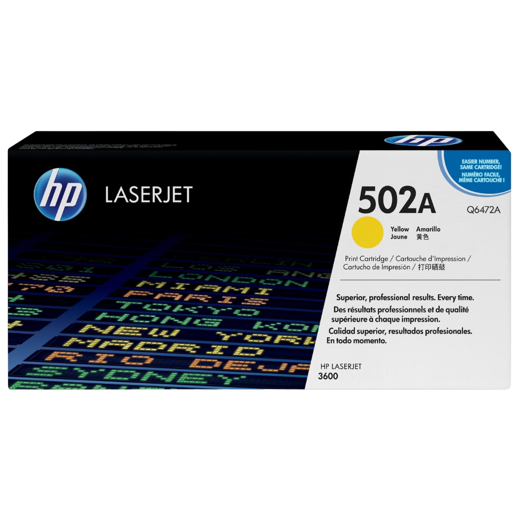 New, Pre-Owned - HP 502A Standard Yield Yellow LaserJet Toner Cartridge, Q6472A