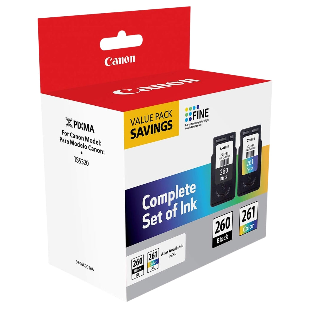 New, Pre-Owned - Canon PG-260/CL-261 Standard Yield Black & Color Ink Cartridge, 3706C005