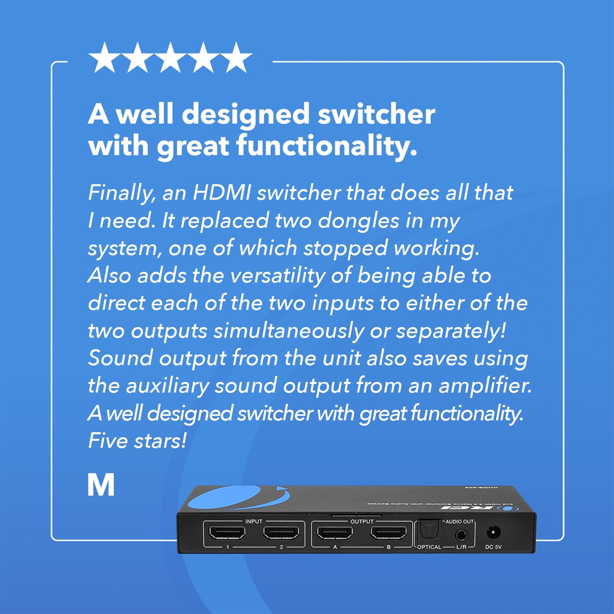 4K@60hz 2x2 HDMI™ Matrix  (Audio Extract)-UHDS-202