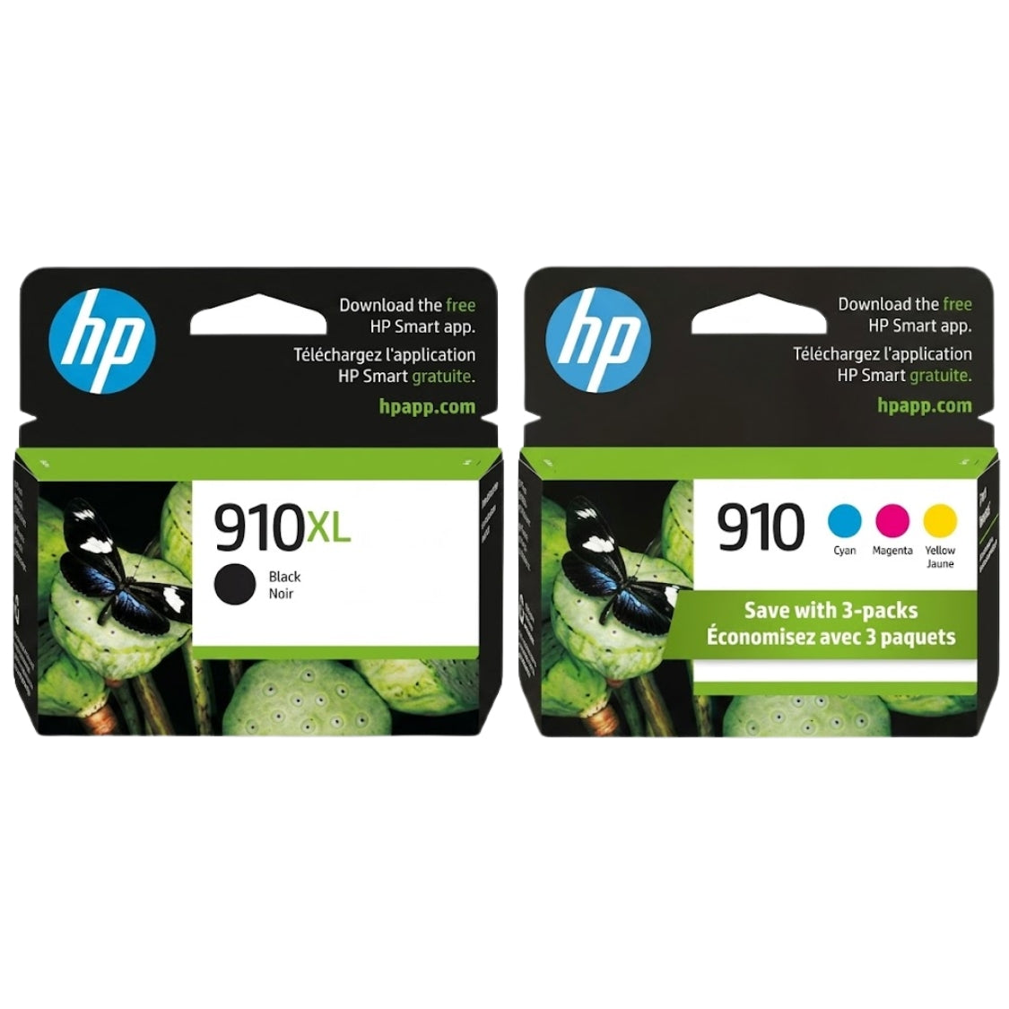 New, Pre-Owned - HP 910XL Black & 910 Cyan, Magenta, Yellow Ink Cartridges