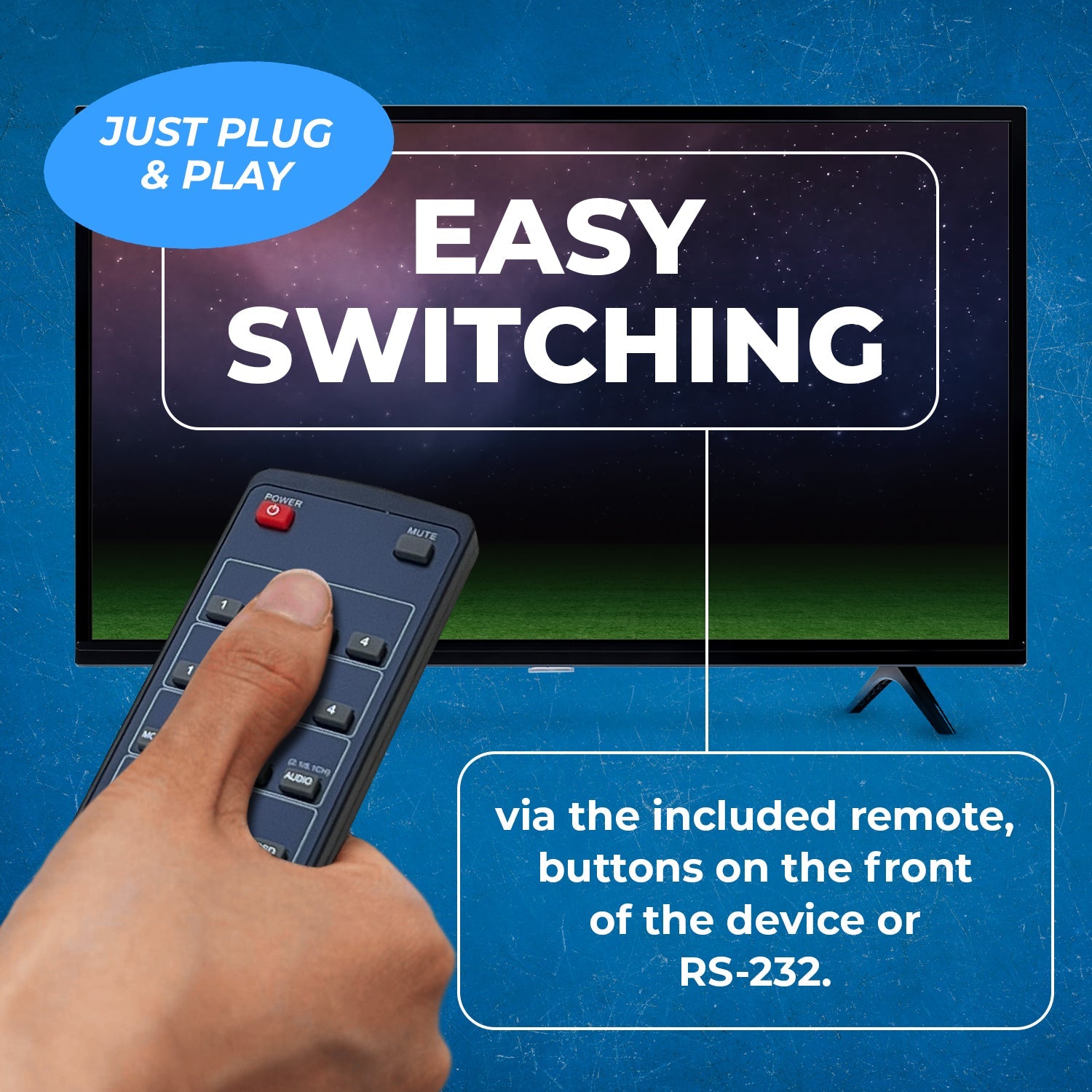 4K@30hz 4x2 HDMI™ Matrix  (Seamless, Audio Extract, MultiView)-HDS-402MV
