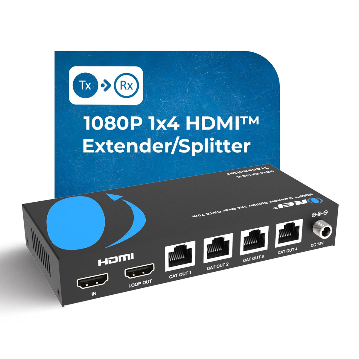 1080p 1x4 HDMI™ Extender Splitter (Loop) - 230ft (cat6)-HD14-EX132-K