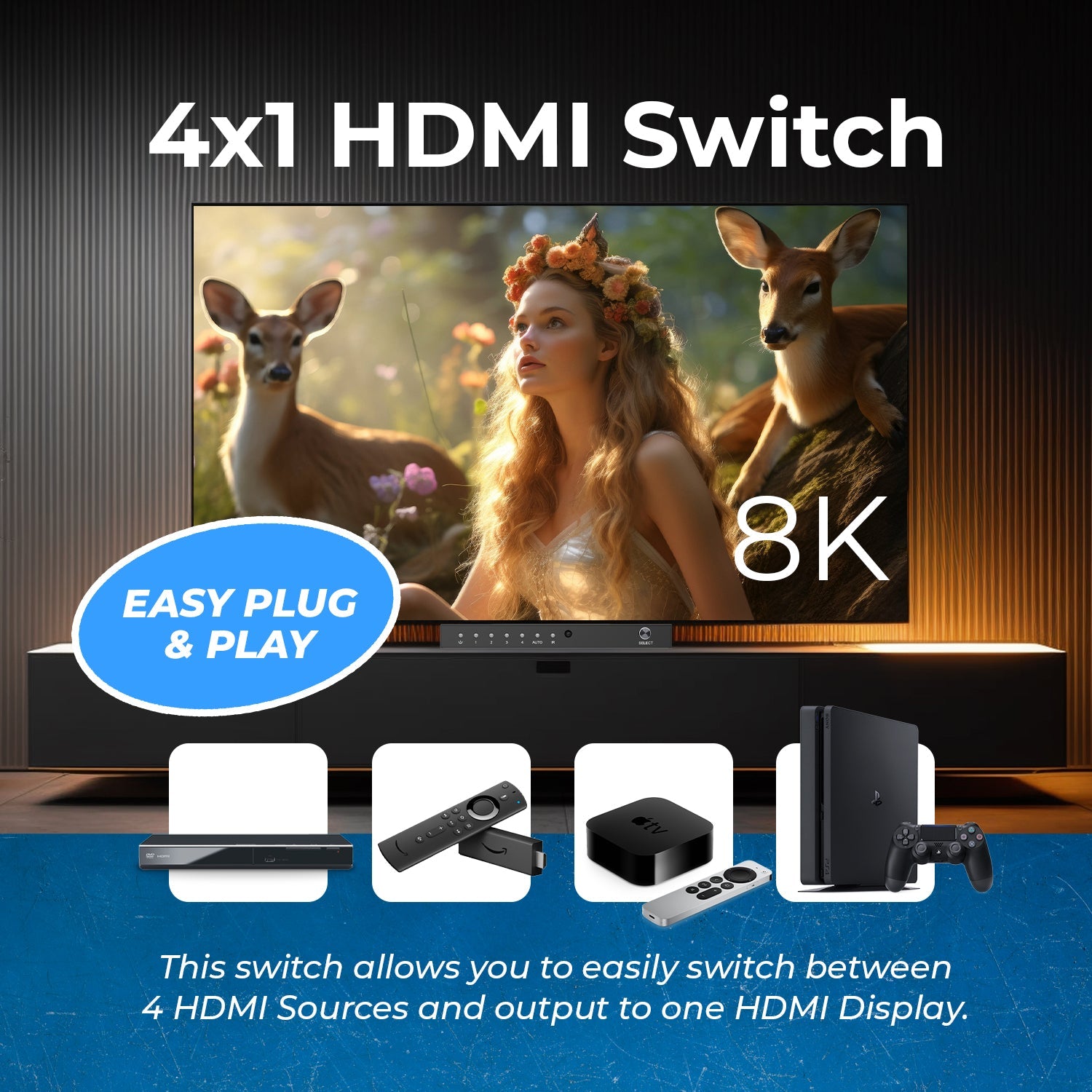 8K 4-port HDMI™ Switch-BK-401S