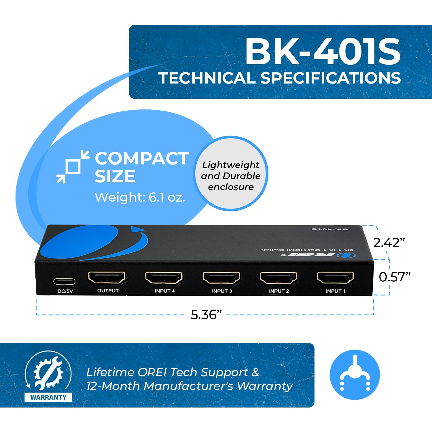 8K 4-port HDMI™ Switch-BK-401S