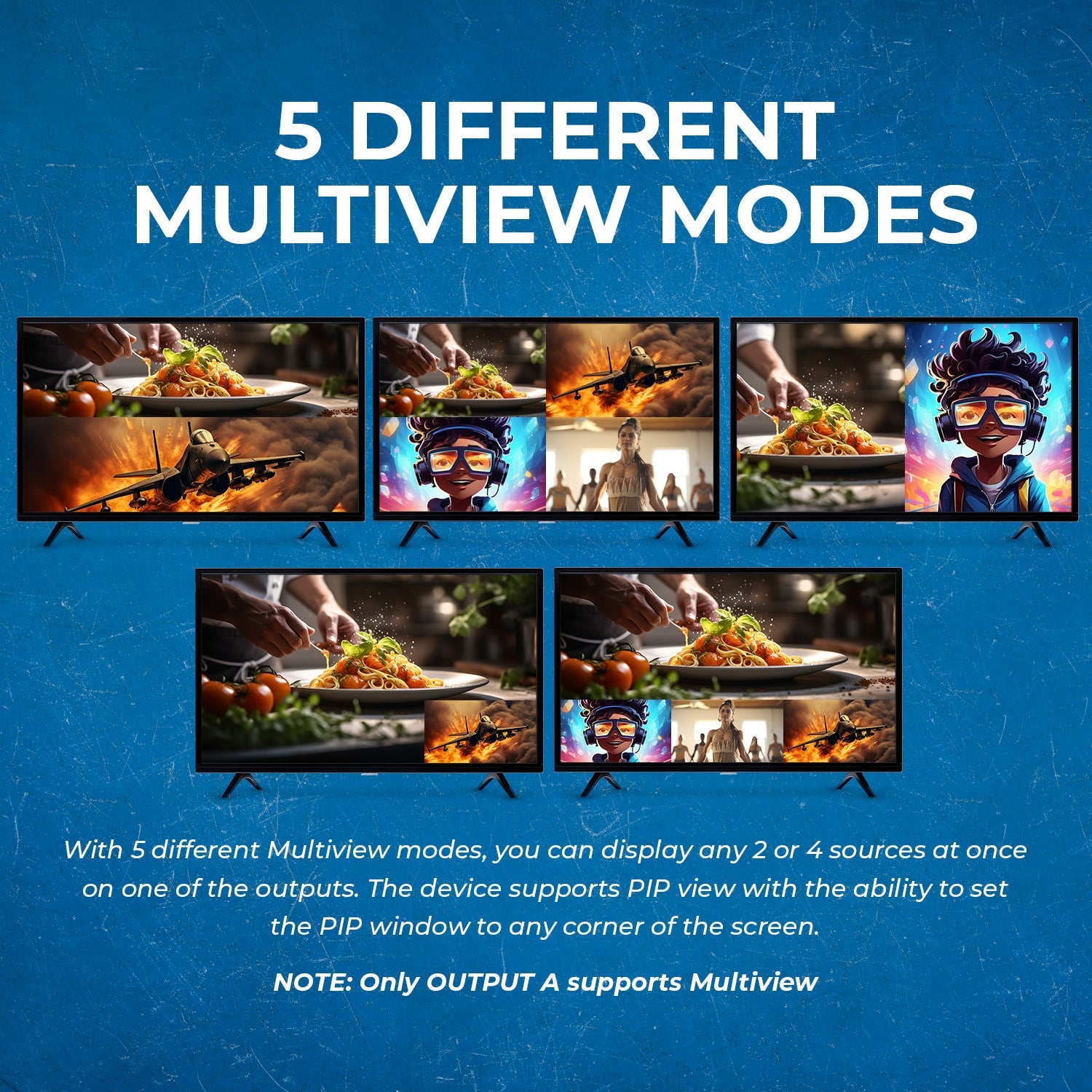 4K@30hz 4x2 HDMI™ Matrix  (Seamless, Audio Extract, MultiView)-HDS-402MV