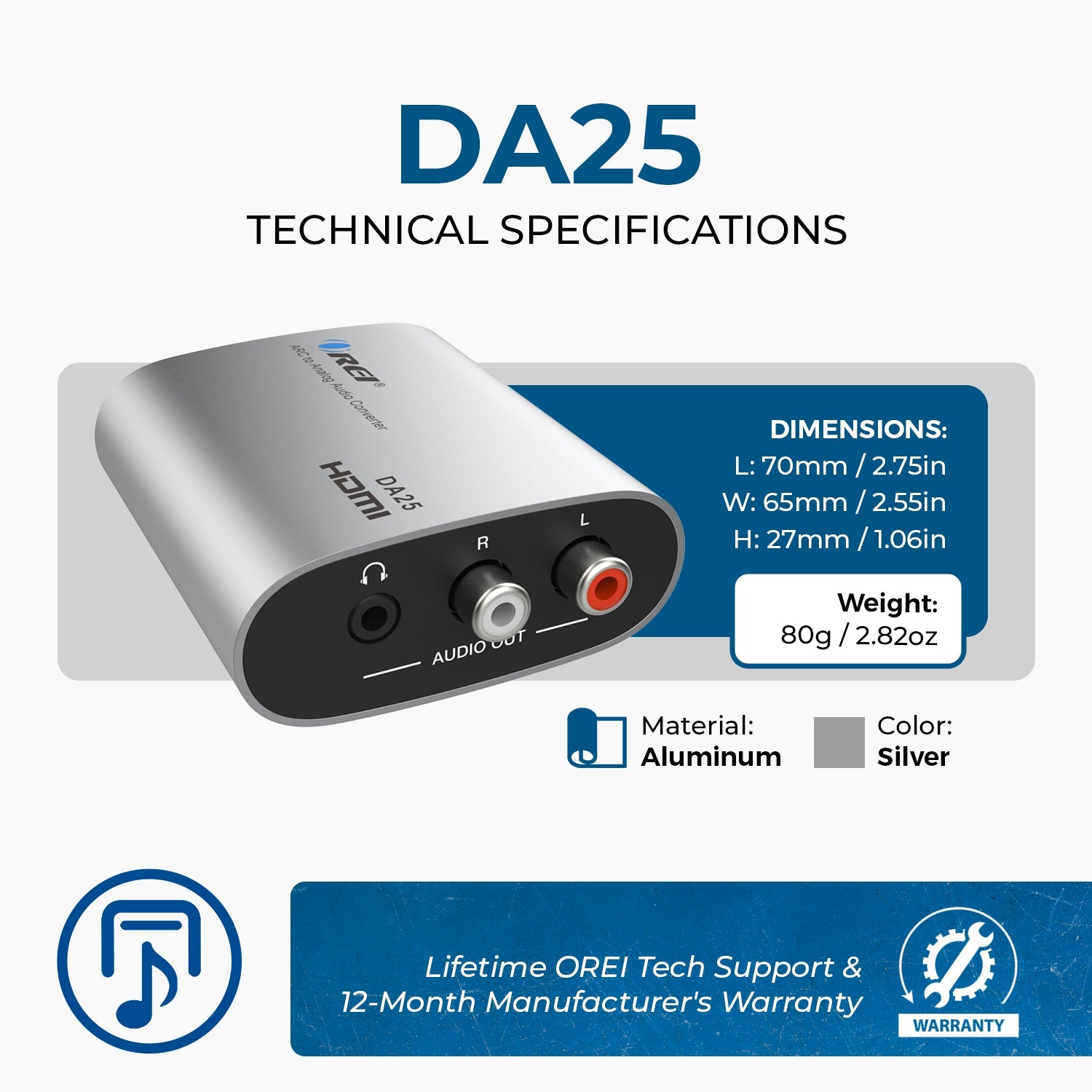 DA25 eARC/ARC to analog audio converter (DA25)