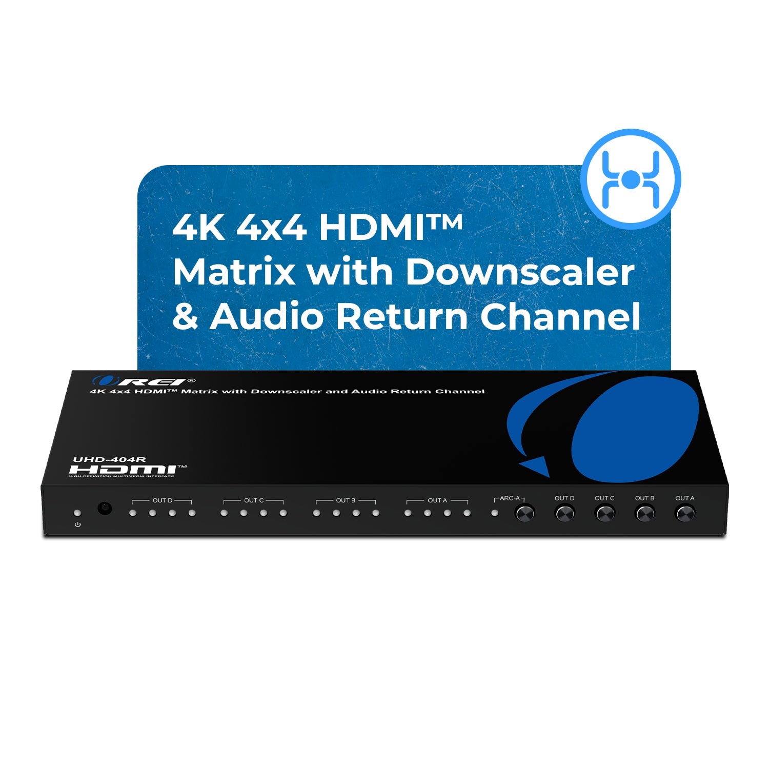 4K 4x4 HDMI™ Matrix with Downscaler and Audio Return Channel (UHD-404R)
