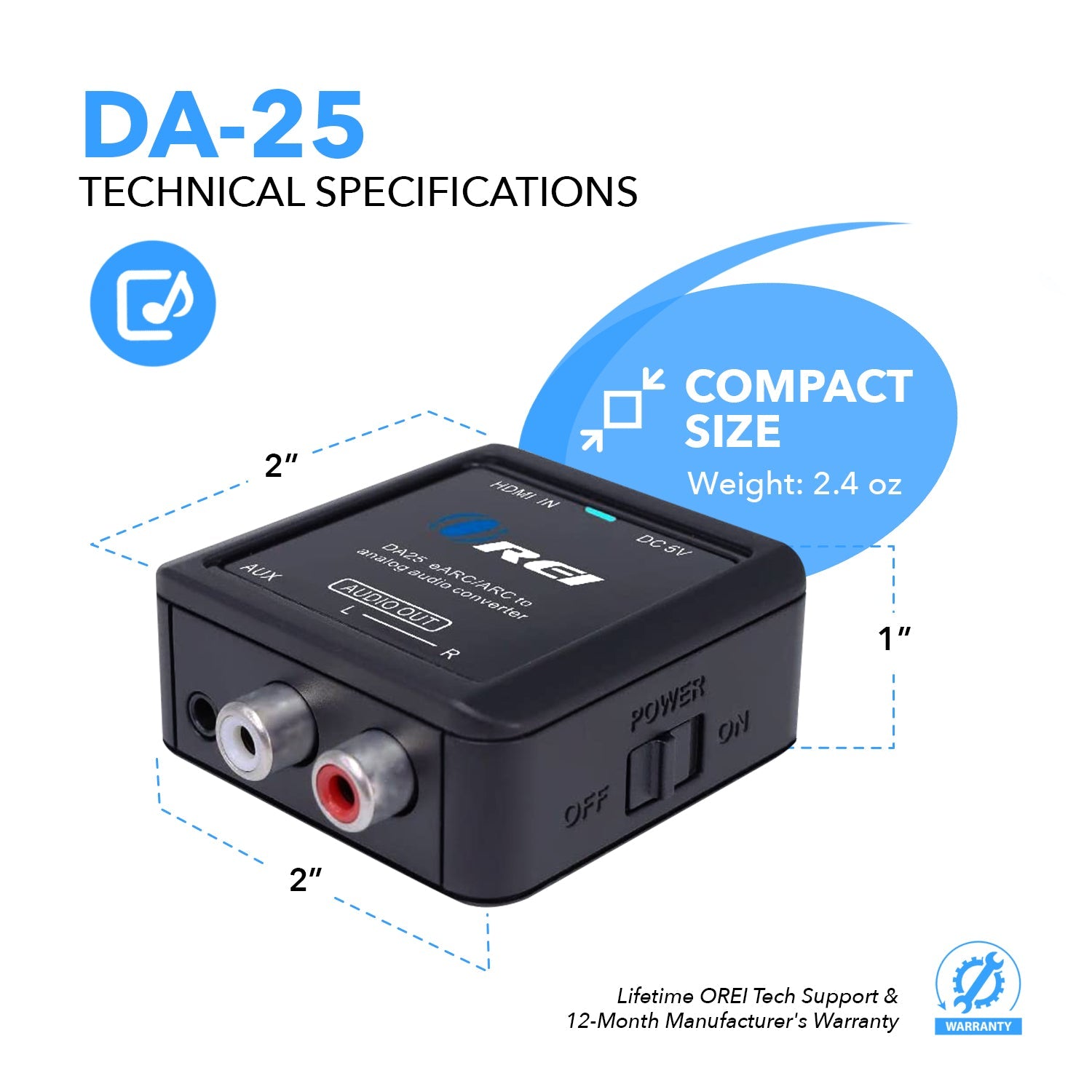 eARC/ARC to Analog Audio Converter-DA25