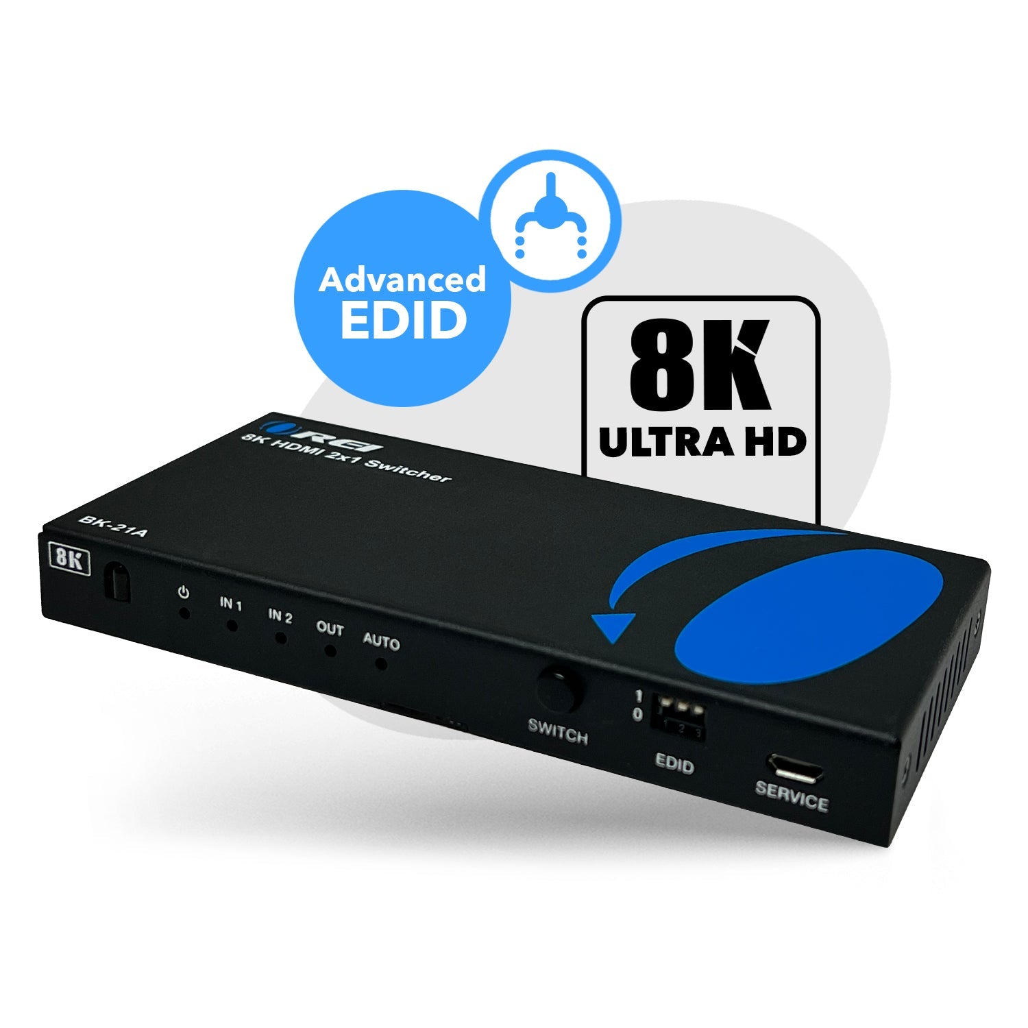 8K 2-port HDMI™ Switch (Audio Extract)-BK-21A