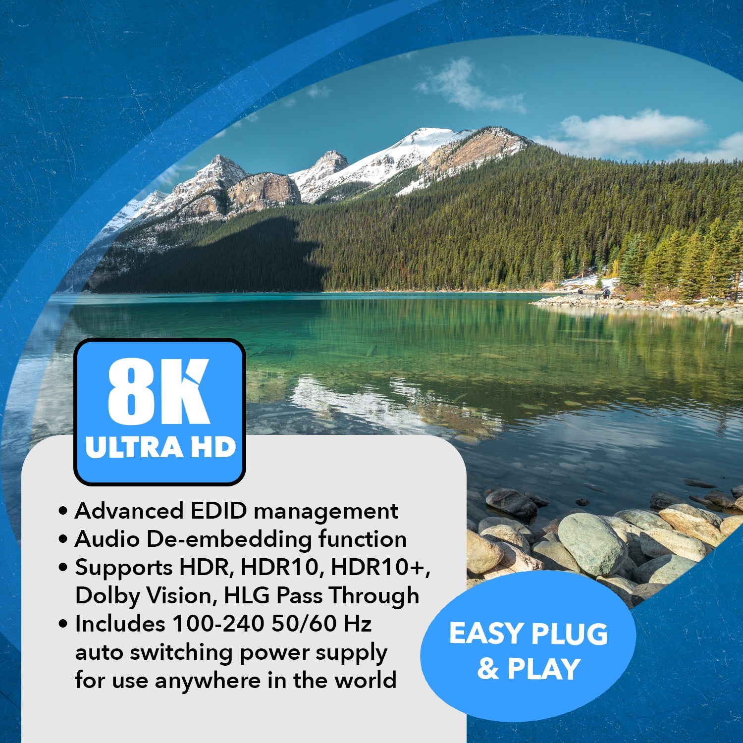 8K 2-port HDMI™ Switch (Audio Extract)-BK-21A