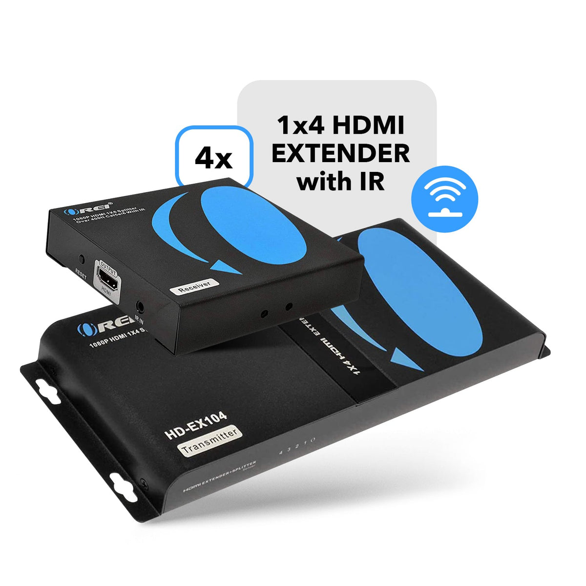 1080p 1x4 HDMI™ Extender Splitter (Over IP) - 400ft (cat6) - HD-EX104