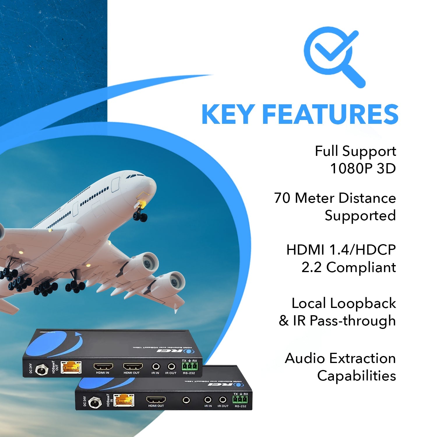 4K HDBaseT HDMI™ Extender (Loop) - 230ft (cat6)-EX-230UHD